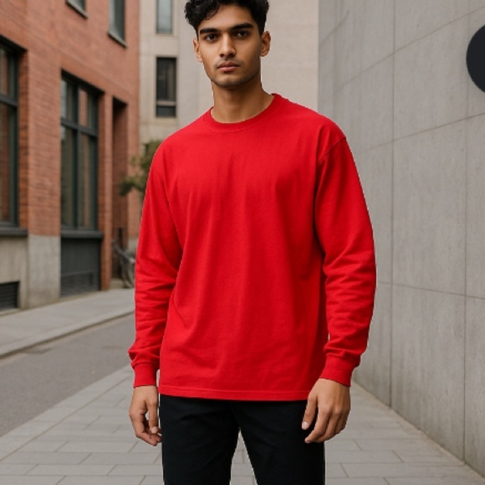 Croft & Barrow Red Long Sleeve Tee Classic Crew